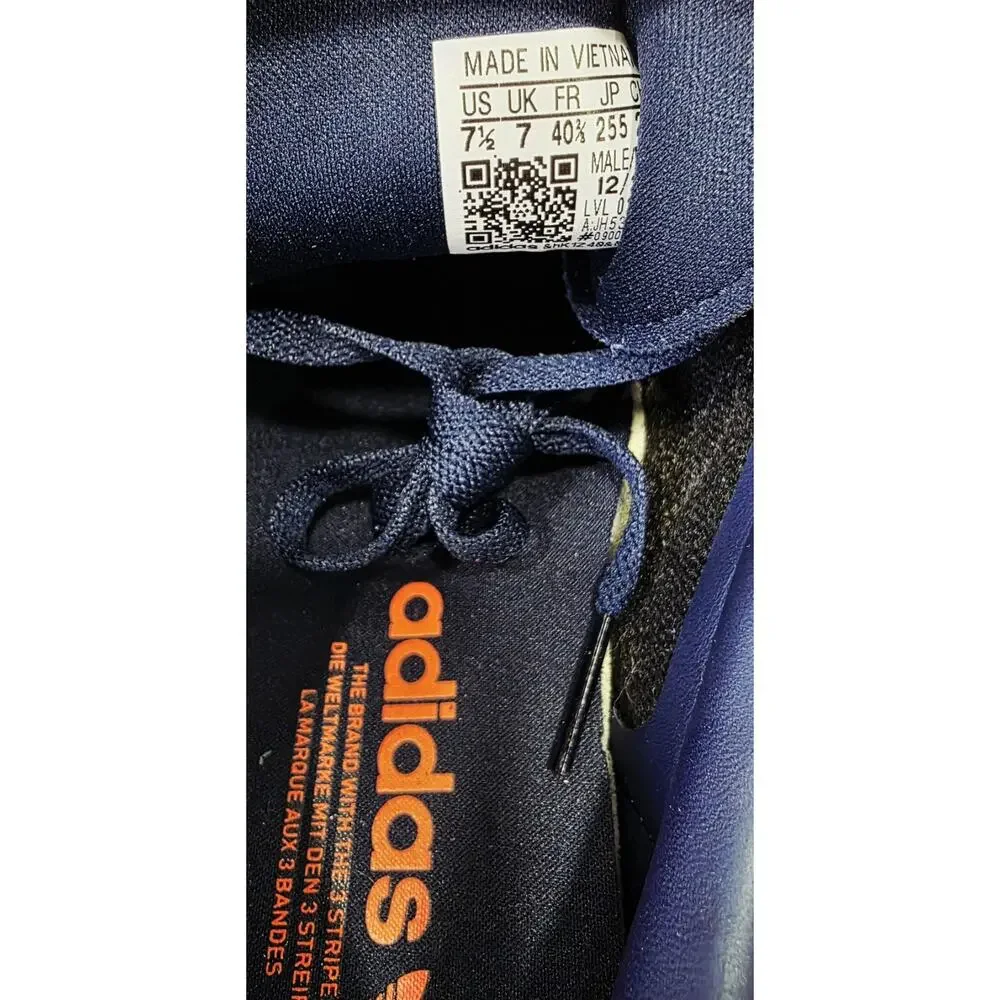 adidas Originals Gazelle Navy Blue Orange Suede Classic Sneakers JH5390 Mens 7.5